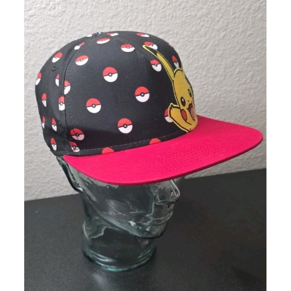 Pokemon Hat‎ Pikachu Pokeballs Game Cap Flat Nintendo 2016 Snapback Adult Y2K